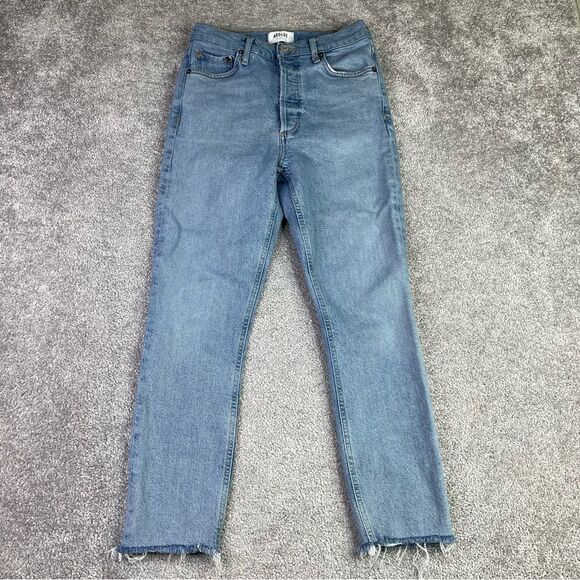 Agolde Nico High Rise Slim Jean in Cliffside Women’s 26 Blue Skinny Button Fly - Picture 1 of 13